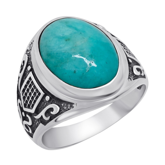 Кольцо из серебра с чернением и кварцем Кольцо из серебра с чернением и кварцем