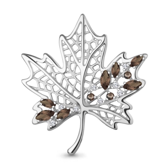 Брошь из серебра с фианитами Брошь из серебра с фианитами