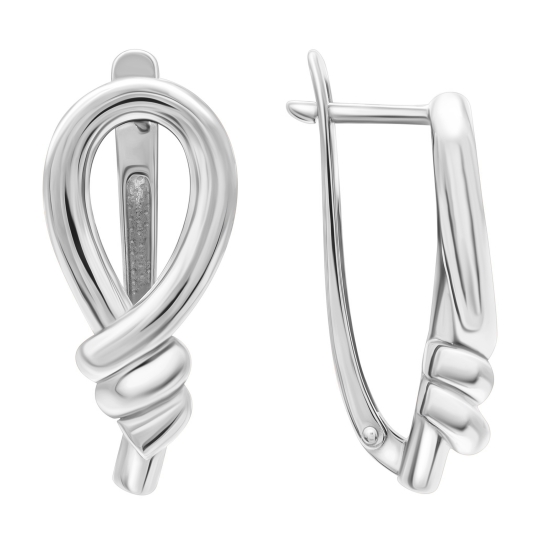 Серьга из золота с фианитами буква "Л"