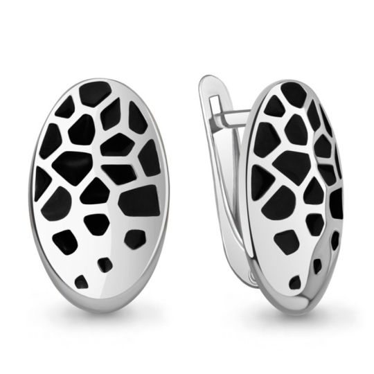 Серьги из серебра с фианитами