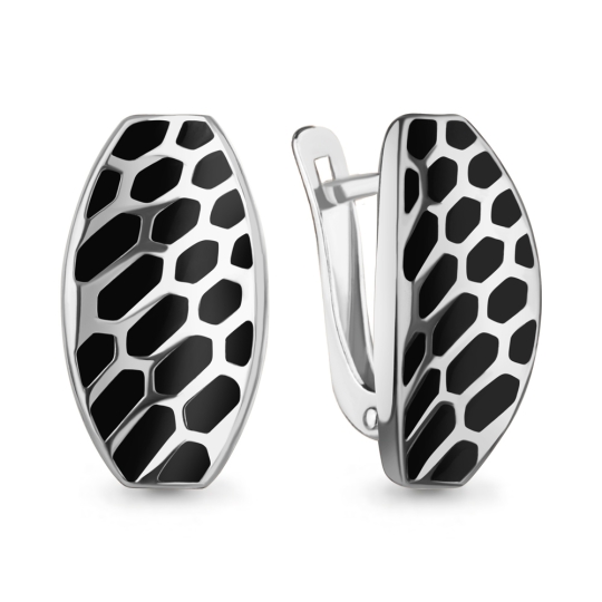 Серьга из серебра с фианитами 