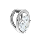 Подвеска из белого золота с выращенным бриллиантом