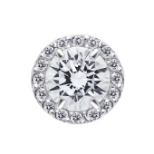 Подвеска из белого золота с выращенными бриллиантами