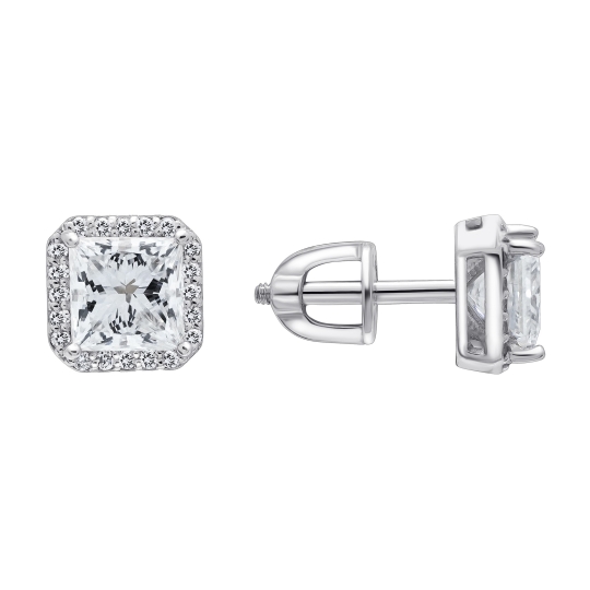 Серьги из золота с фианитами