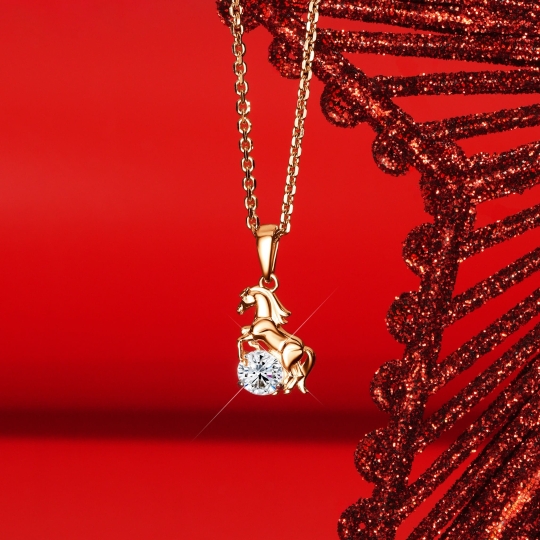 Подвеска из серебра с фианитом "Лошадь"