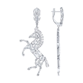 Серьгши из серебра с фианитами