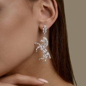 Серьгши из серебра с фианитами