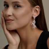 Серьгши из серебра с фианитами