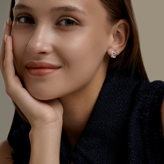 Серьги из золота с фианитами