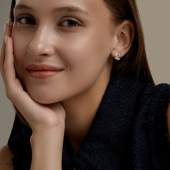 Серьги из золота с фианитами