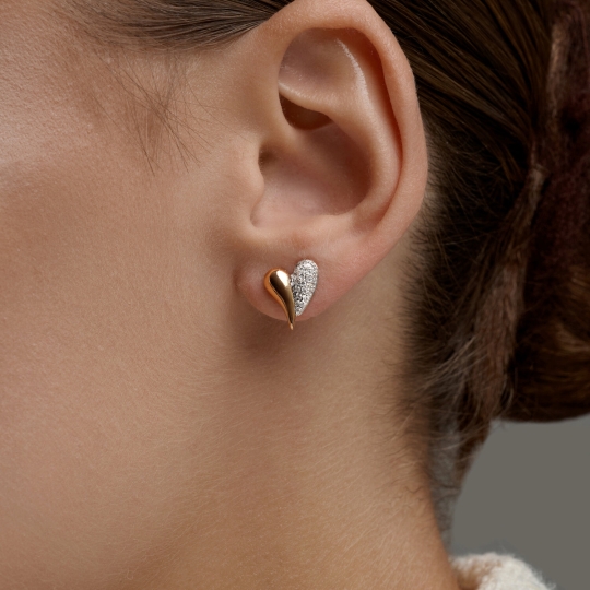 Серьги из золота с гранатами и фианитами