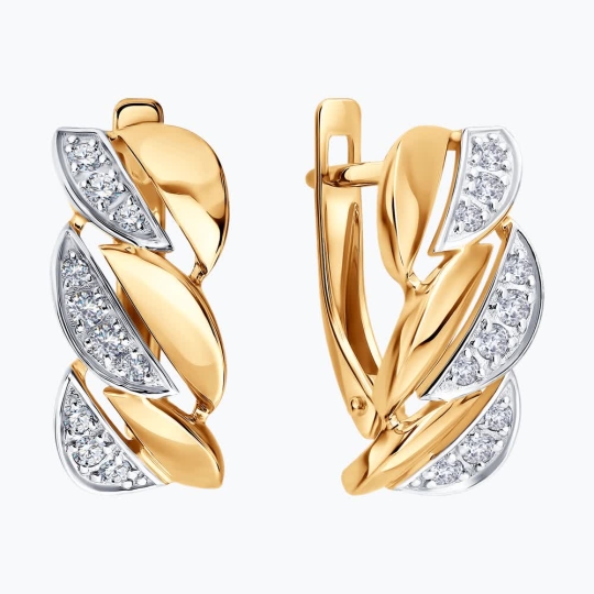 Серьги из золота с бриллиантами 0,6 ct