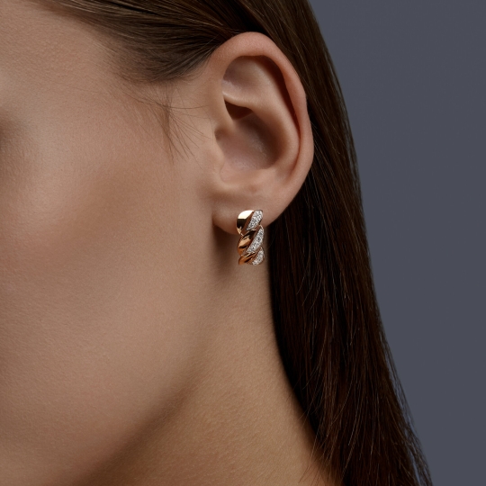 Серьги из золота с бриллиантами 0,6 ct