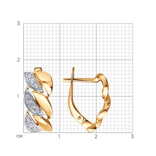 Серьги из золота с фианитами