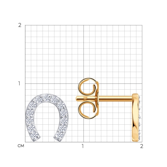 Серьги из золота с фианитами 