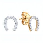 Серьги из золота с фианитами 