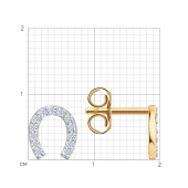 Серьги из золота с фианитами 