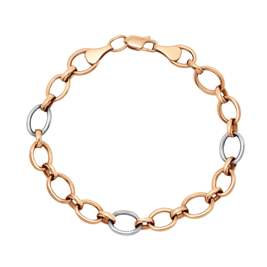 Браслет из золота плетения "Снейк" и "Шарик-бочка"