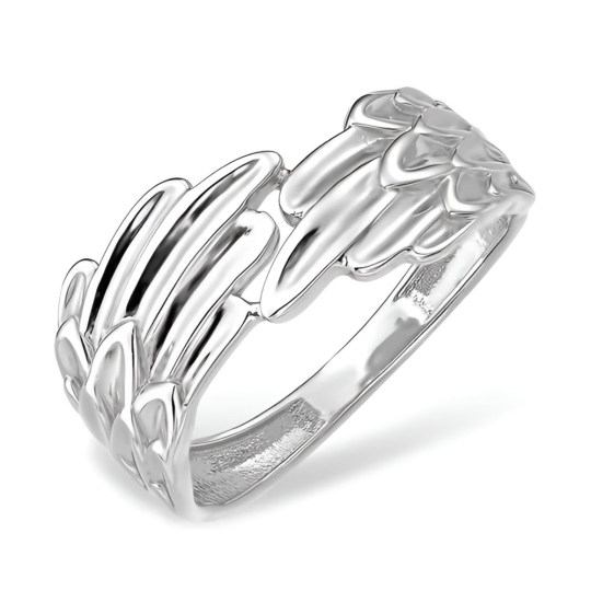 Кольцо из серебра с фианитами и горным хрусталем