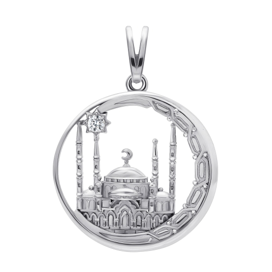 Подвеска-шарм из серебра с  фианитами