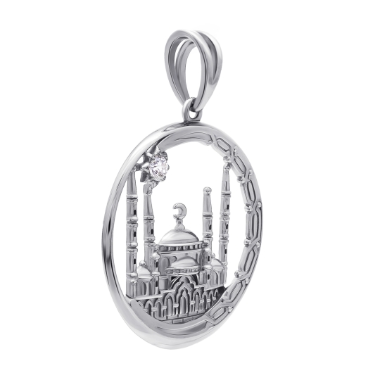 Подвеска-шарм из серебра с  фианитами