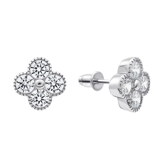 Серьги из серебра с топазами и фианитами