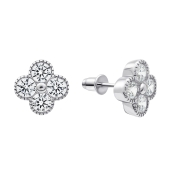 Серьги из серебра с фианитами