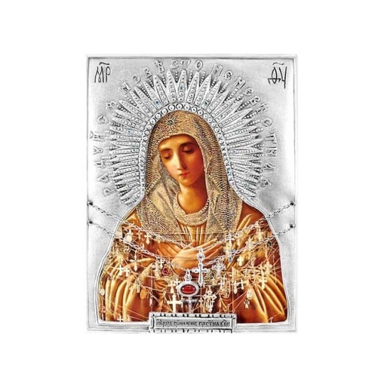 Автомобильная икона с образом Божьей Матери "Семистрельная"