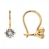 Серьги из комбинированного золота с бриллиантами