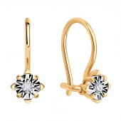 Серьги из комбинированного золота с бриллиантами