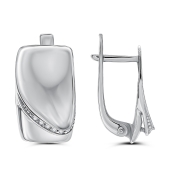 Серьги из серебра с фианитами