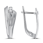 Серьги из серебра с фианитами