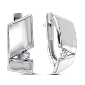 Серьги из серебра с фианитами