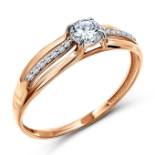 Кольцо из золота с фианитами