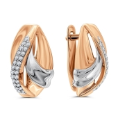 Серьги из золота с фианитами