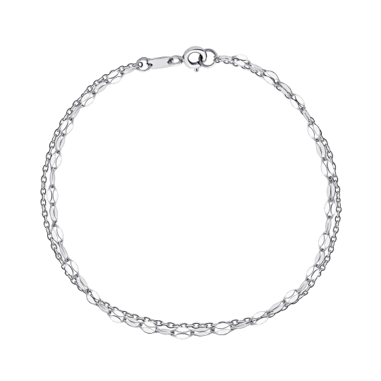 Колье из серебра двурядное