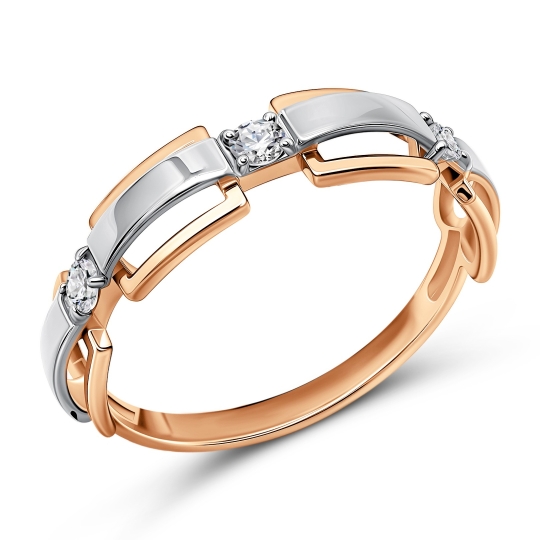 Кольцо из золота с топазом и фианитами