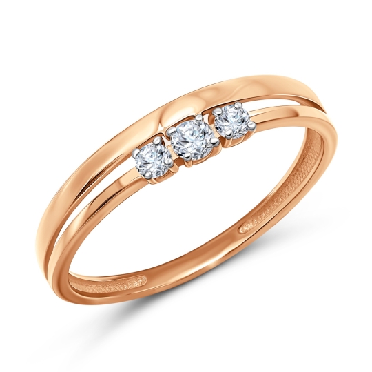 Кольцо из золота с фианитами