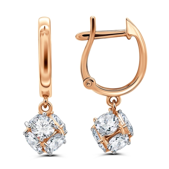 Серьги из белого золота с сапфирами 