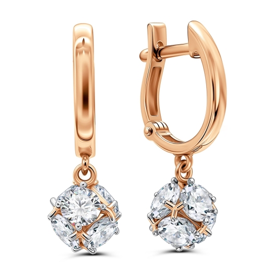 Серьги из белого золота с сапфирами 