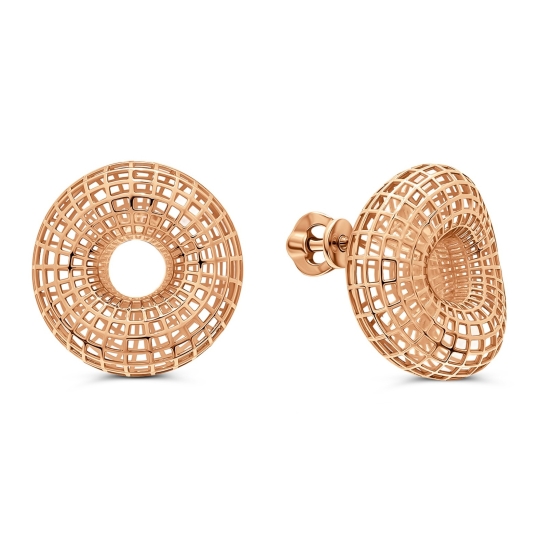 Серьги из золота с выращенными бриллиантами