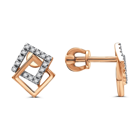 Серьги из золота с фианитами 