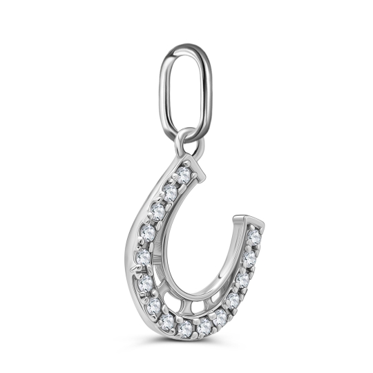 Подвеска из серебра с фианитами "Ящерица"