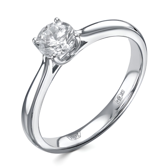 Кольцо из золота с янтарём и фианитами