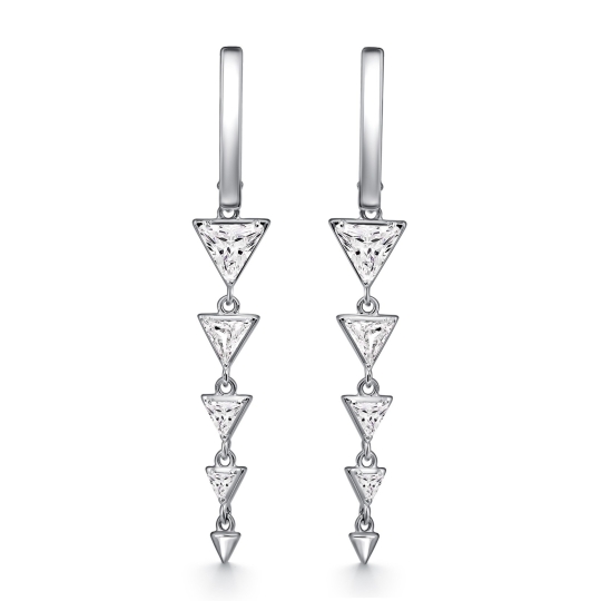 Серьги из серебра с фианитами