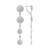 Серьги из серебра с фианитами