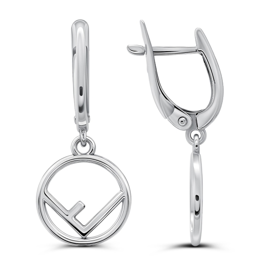 Серьги из серебра с эмалью и фианитами