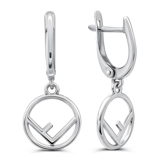 Серьги из серебра с эмалью и фианитами