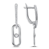 Серьги из серебра с фианитами