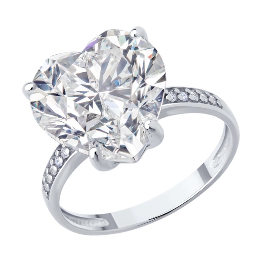 Кольцо из серебра с фианитами